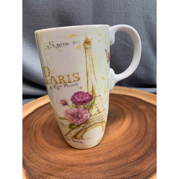 Paris Eiffel Tower 17 Oz. Floral Mug by Cypress Home - Picture 1 of 12